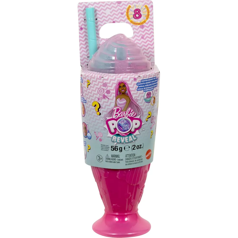 BARBIE POP REVEAL SWEET SWIRL MUÑECA CON MASCOTA Y SORPRESAS