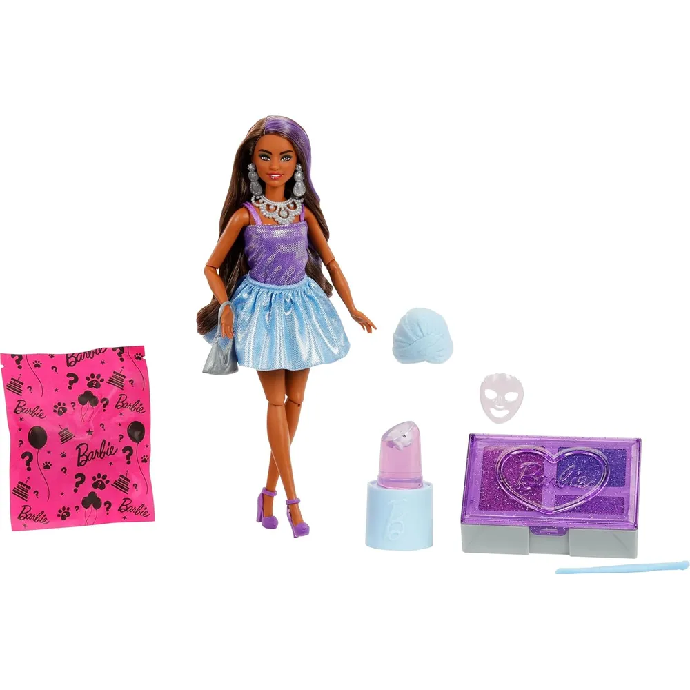 BARBIE PARTY GLAM SERIES MUÑECA MORADA CON SORPRESAS