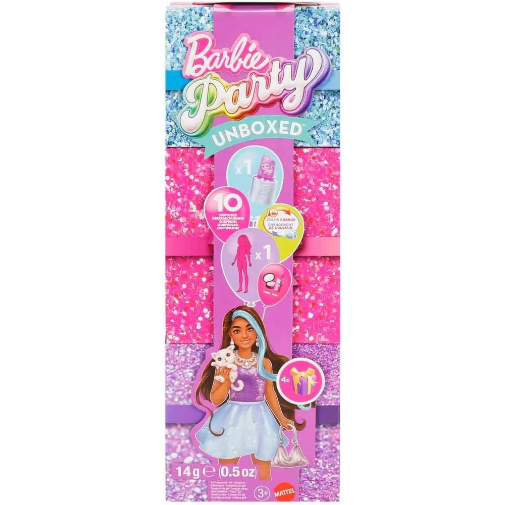 BARBIE PARTY GLAM SERIES MUÑECA MORADA CON SORPRESAS