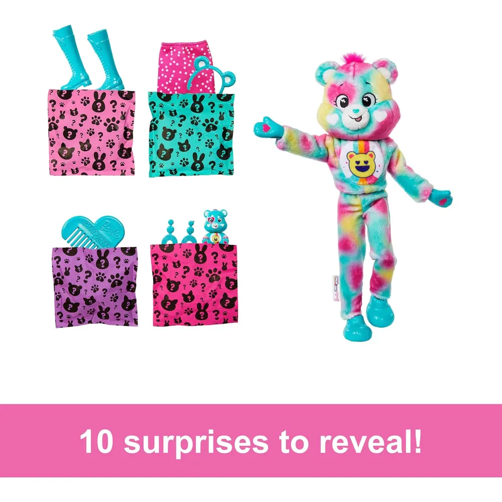 BARBIE CUTIE REVEAL CARE BEARS GOOD VIBES MUÑECA CON SORPRESAS
