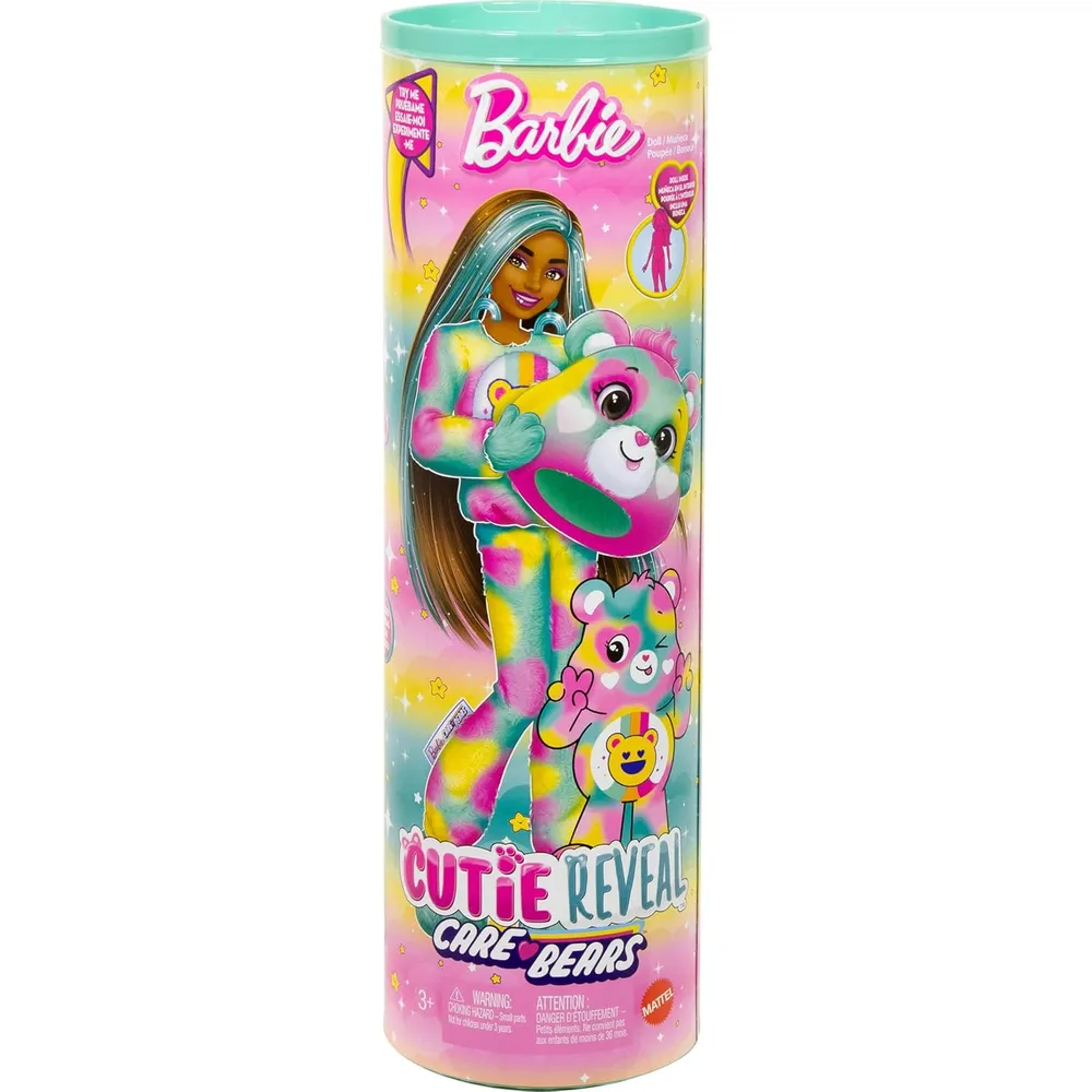 BARBIE CUTIE REVEAL CARE BEARS GOOD VIBES MUÑECA CON SORPRESAS