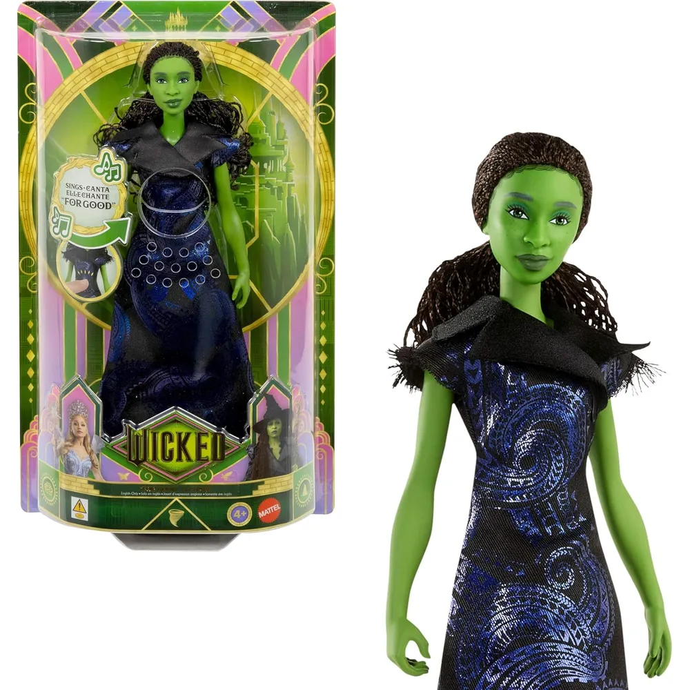 Elphaba Mattel Wicked, canta "For Good", traje extraíble