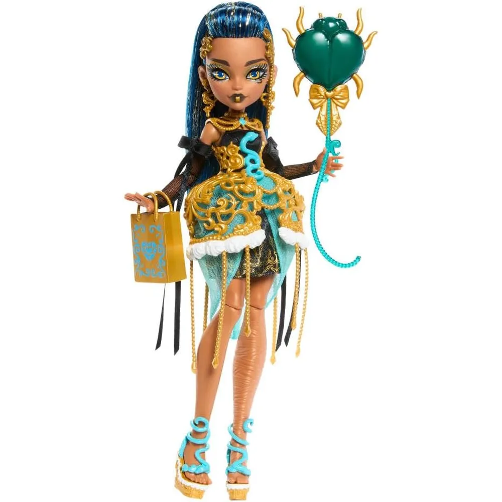 MUÑECA MONSTER HIGH CLEO DE NILE VESTIDO DORADO