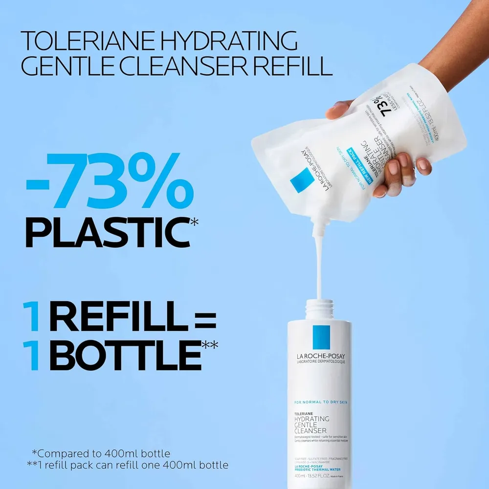 SET LA ROCHE-POSAY TOLERIANE LIMPIADOR FACIAL HIDRATANTE 13.5 OZ / 400 ML + REFILL 13.5 OZ / 400 ML