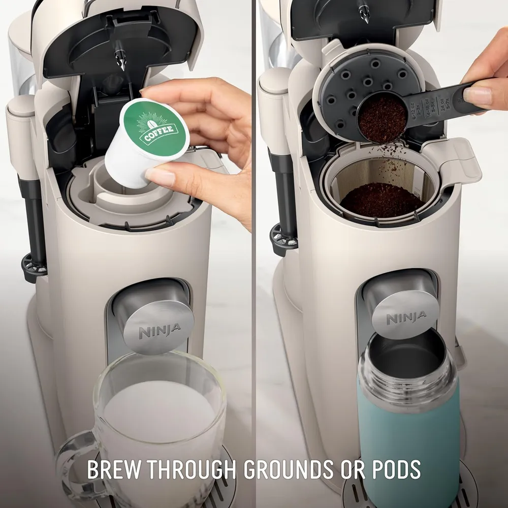 NINJA CAFETERA PODS & GROUNDS XL MONODOSIS, 2 L Y ESPUMADOR | PIEDRA