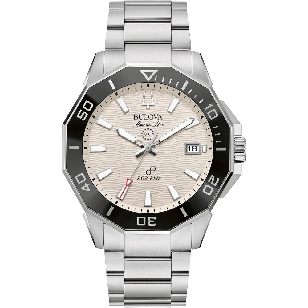 Bulova reloj Marine Star hombre cuarzo alto rendimiento 3 agujas acero | Plata