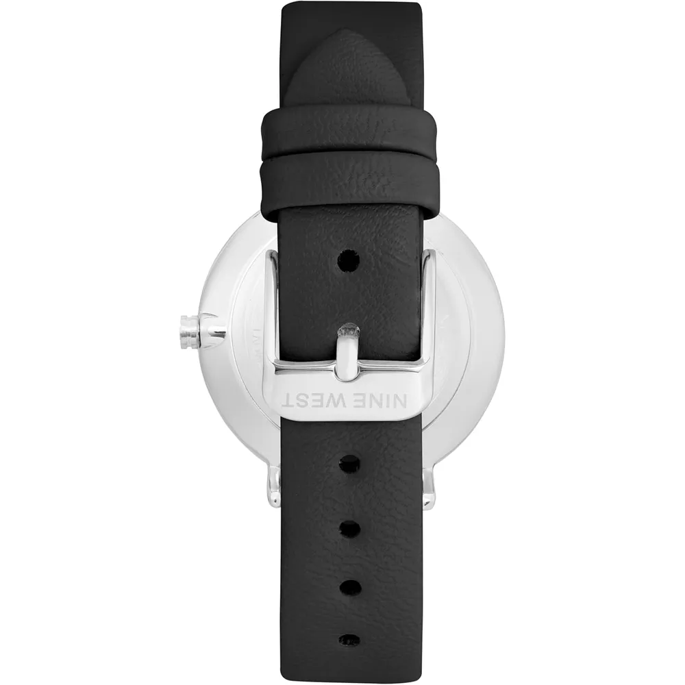 Nine West NW/2346GPGN reloj para dama con correa clásica | 36 mm - Negro/Plata