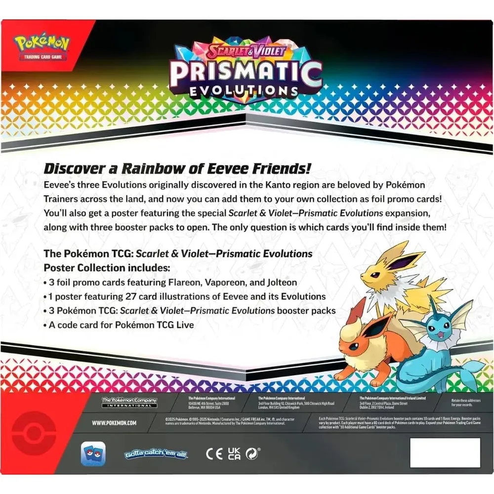 JUEGO DE CARTAS POKÉMON TCG SCARLET & VIOLET PRISMATIC EVOLUTIONS POSTER COLLECTION (INGLÉS)