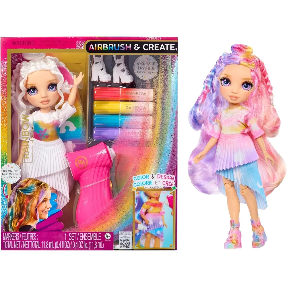Rainbow High muñeca ojos morados
