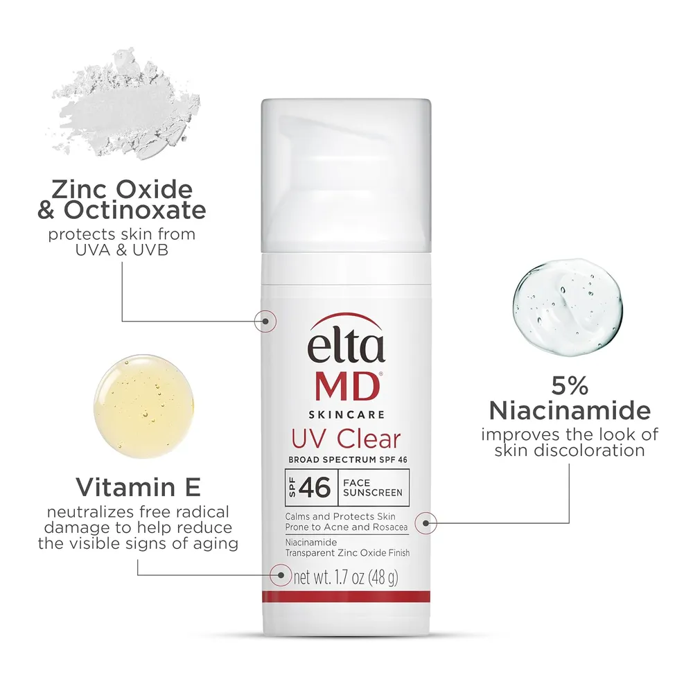 Protector solar facial transparente EltaMD | 0.5 oz / 14 gr