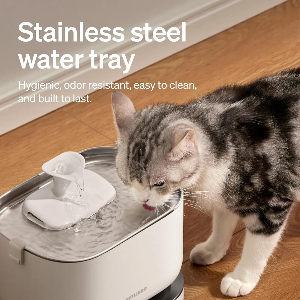 FUENTE DE AGUA PARA GATOS PETLIBRO 84 OZ / 2.5 L | BLANCO