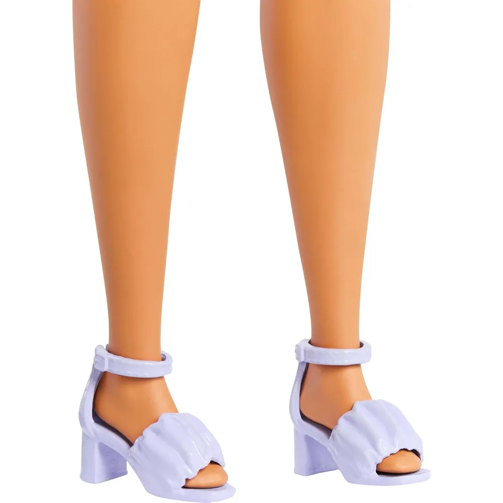 BARBIE FASHIONISTAS MUÑECA CABELLO CASTAÑO VESTIDO CUADROS