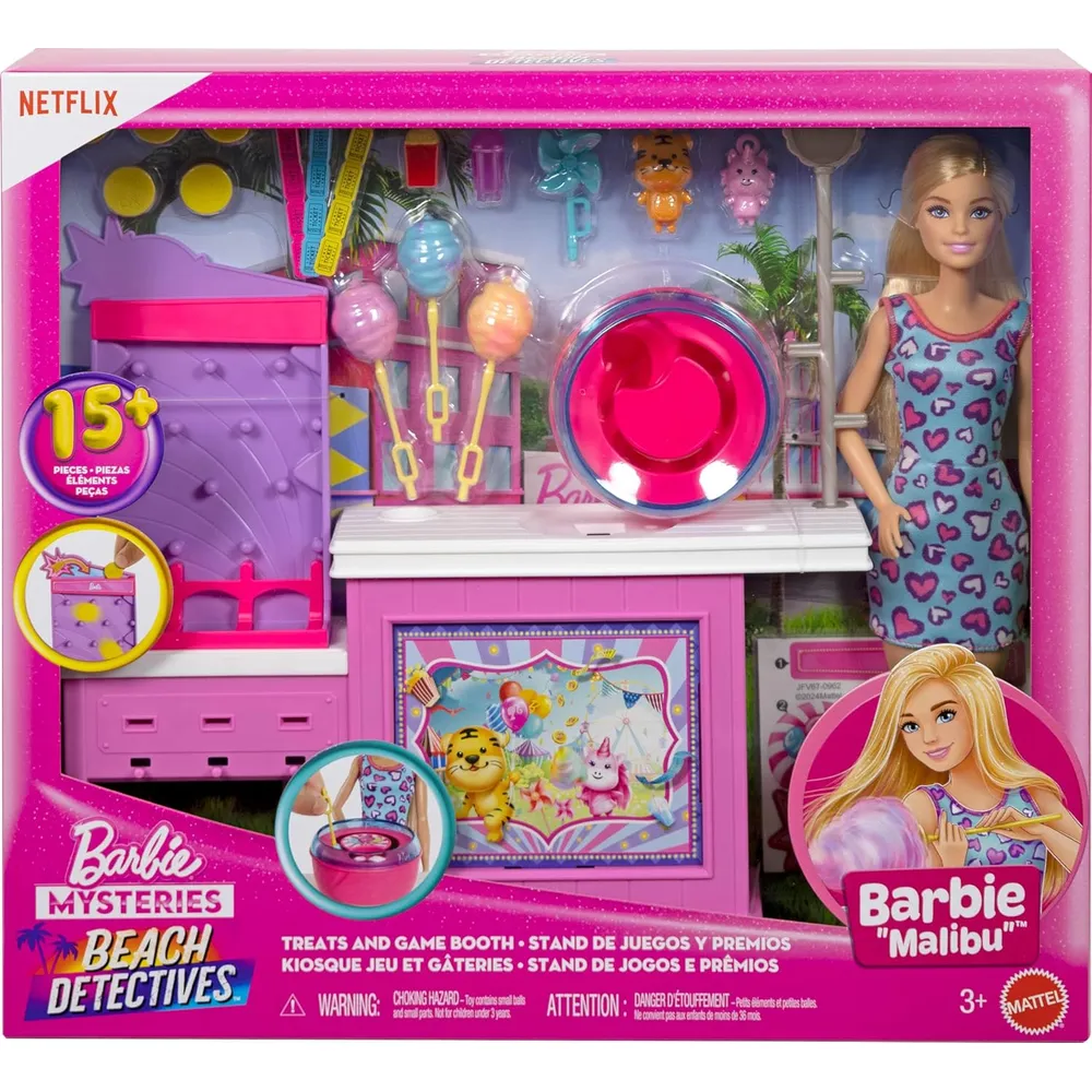 BARBIE MYSTERIES MALIBU DETECTIVE PLAYA SET CON ACCESORIOS