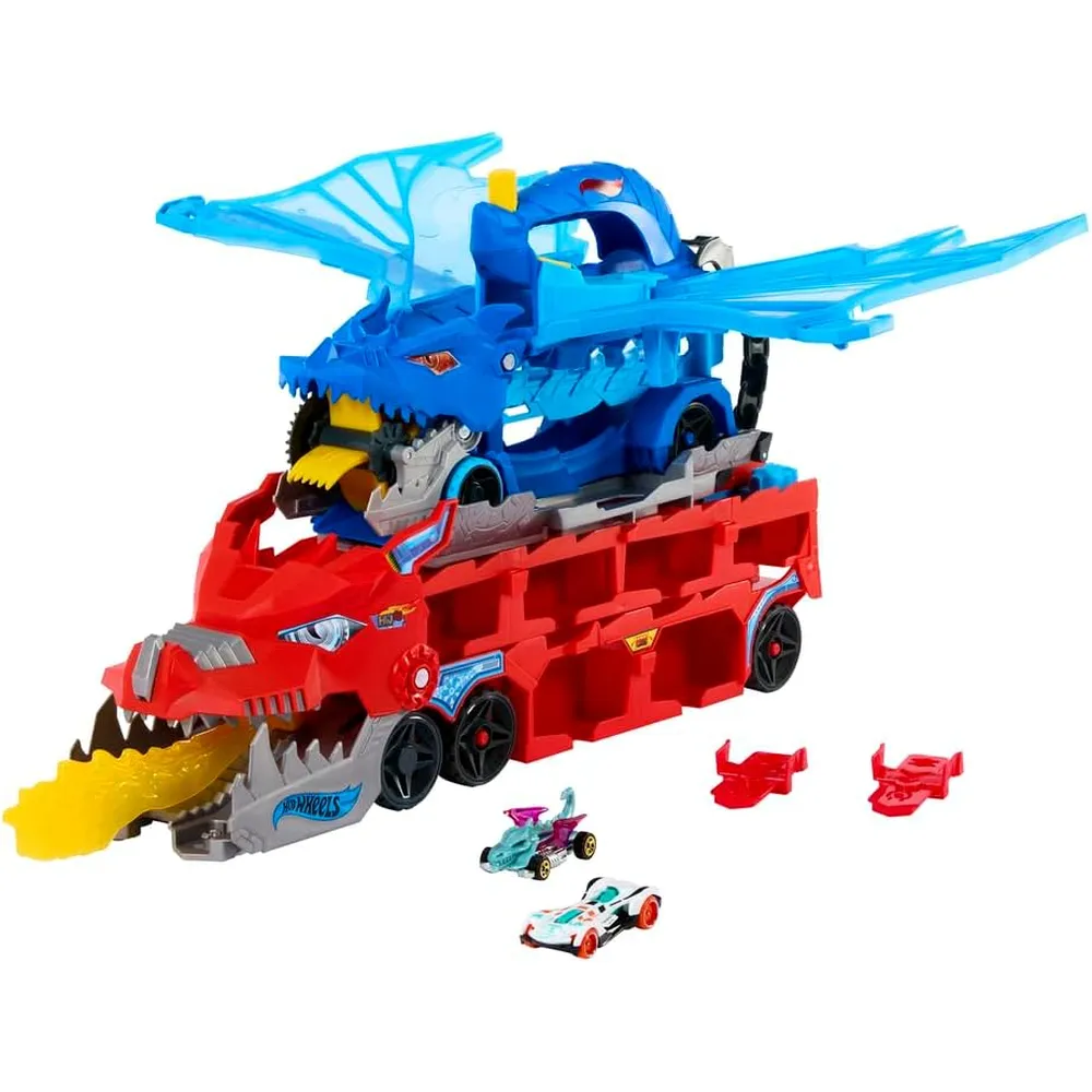 HOT WHEELSDE ULTIMATE DUAL DRAGON TRANSPORTER SET 2 PZS