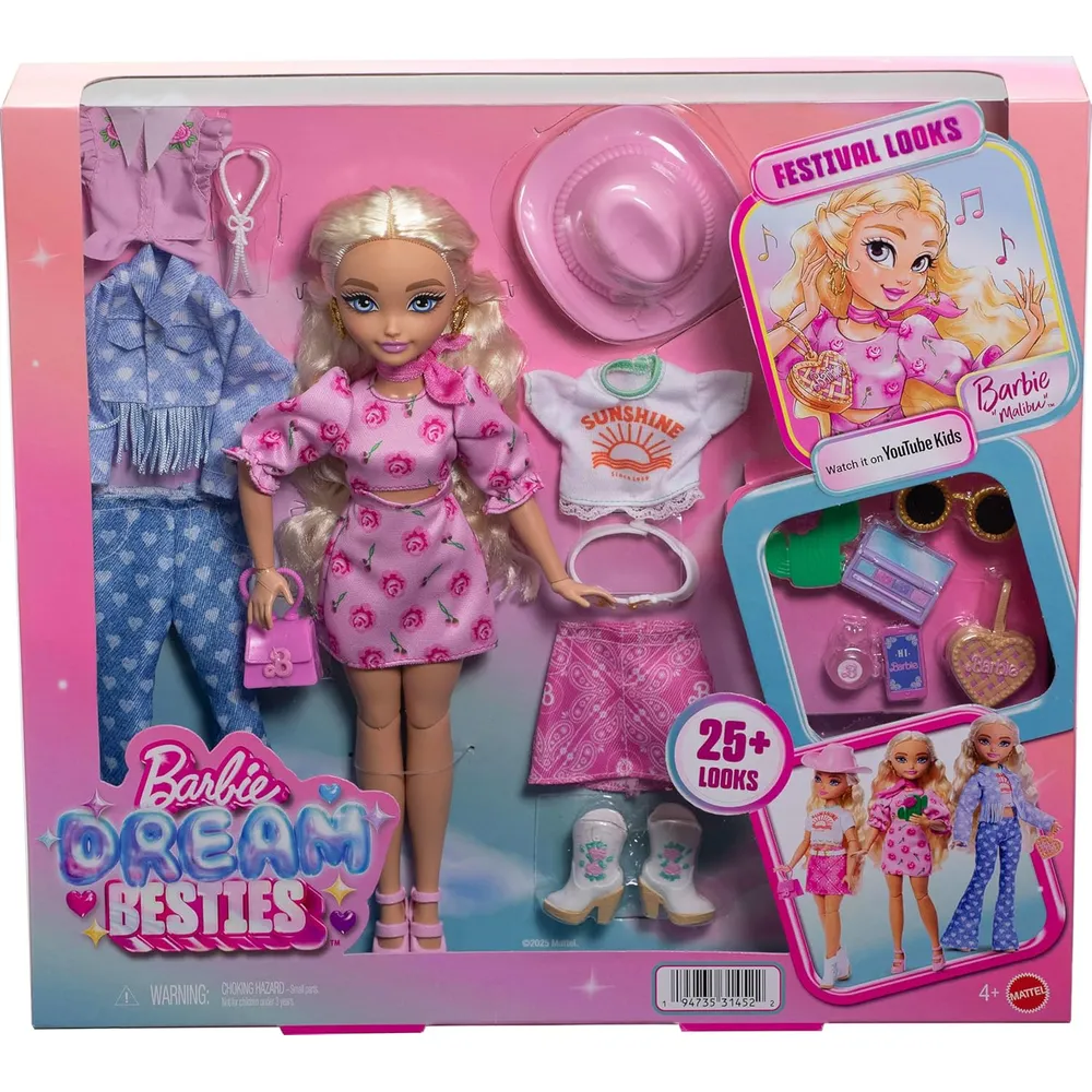 BARBIE MALIBU FESTIVAL SET MODA CON ACCESORIOS Y LOOKS