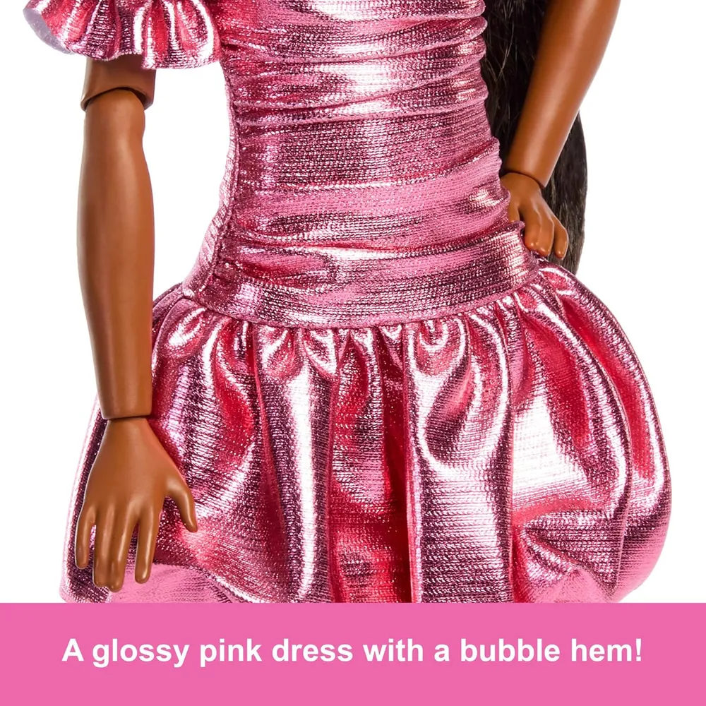 Barbie Lujo n.° 6 Vestido rosa coral cabello negro