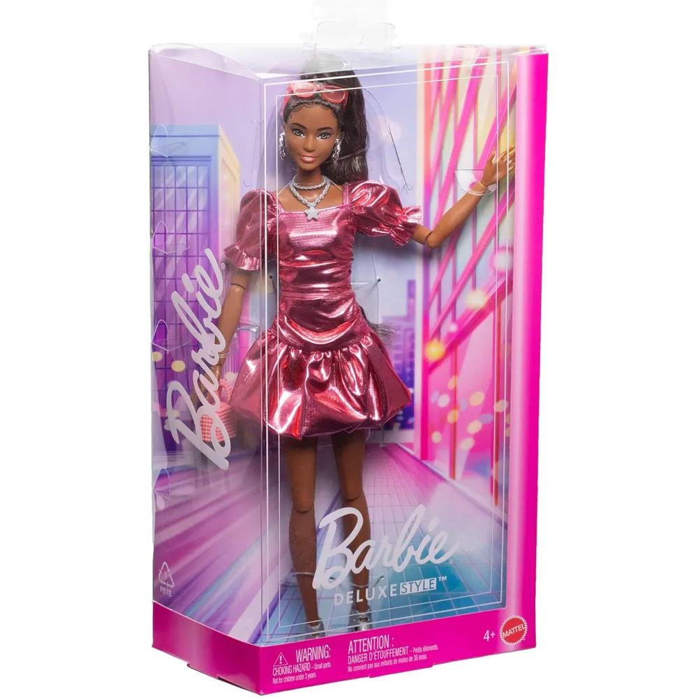 Barbie Lujo n.° 6 Vestido rosa coral cabello negro