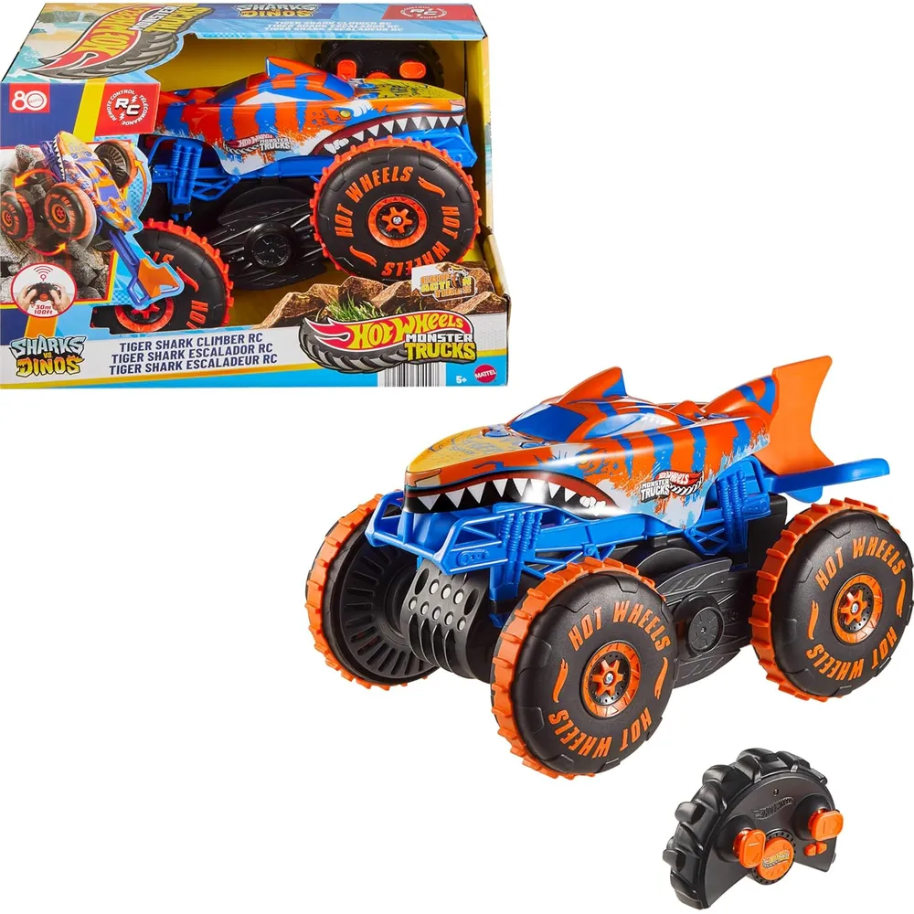 HOT WHEELS AUTO RC TIGER SHARK MONSTER TRUCKS