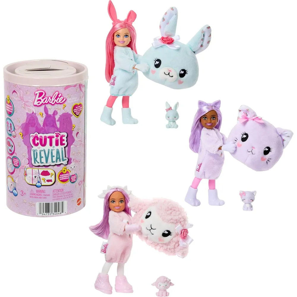 BARBIE CHELSEA CUTIE REVEAL CUDDLY MUÑECA CON SORPRESAS