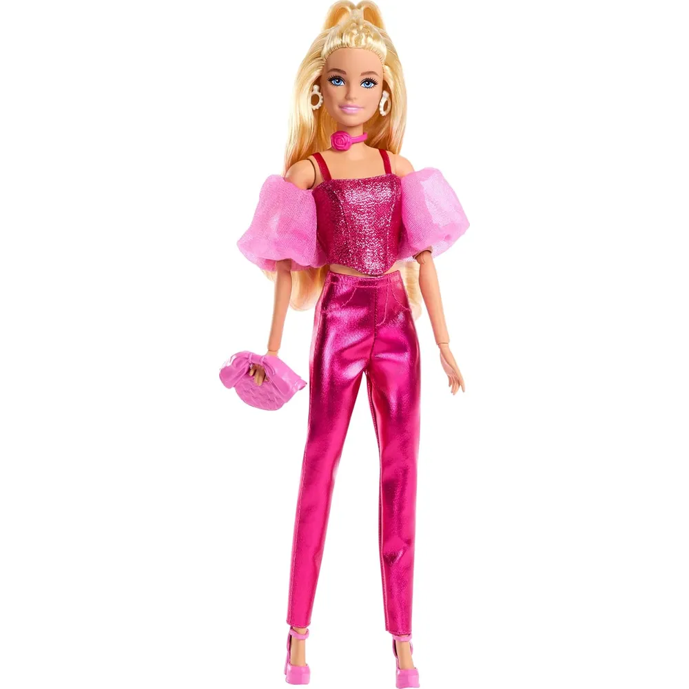Barbie Lujo n.° 5 Atuendo rosa metalizado cabello rubio