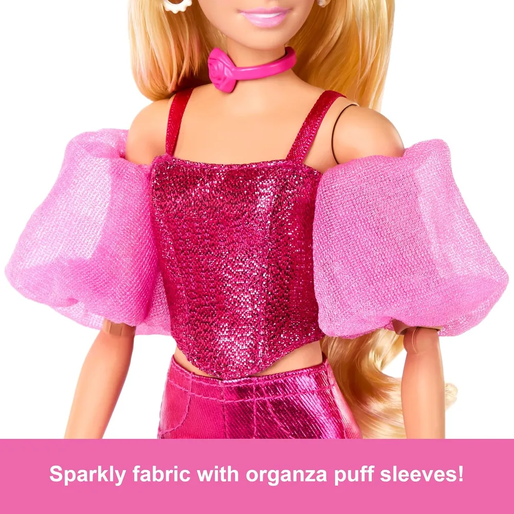 Barbie Lujo n.° 5 Atuendo rosa metalizado cabello rubio