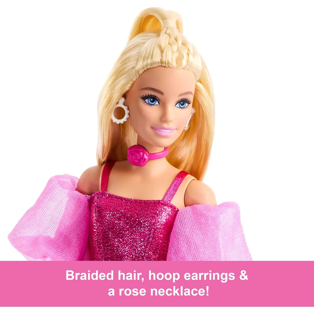 Barbie Lujo n.° 5 Atuendo rosa metalizado cabello rubio