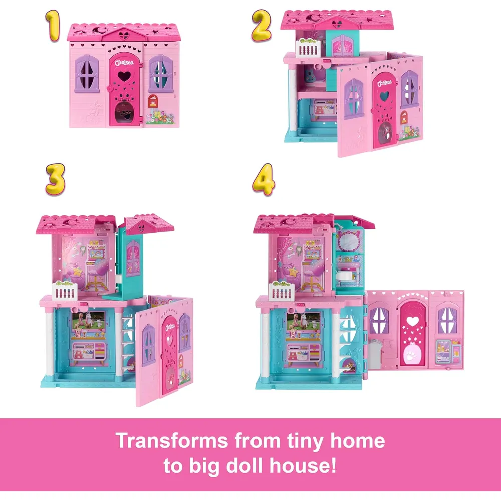 BARBIE CHELSEA CASA MUÑECAS SET CON ACCESORIOS Y MASCOTA