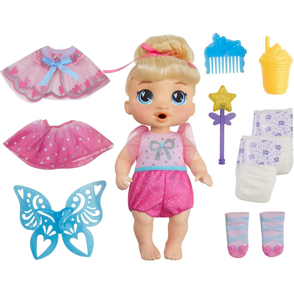 Baby Alive Fairy Fashions Harper Hugs ropa cabello rubio