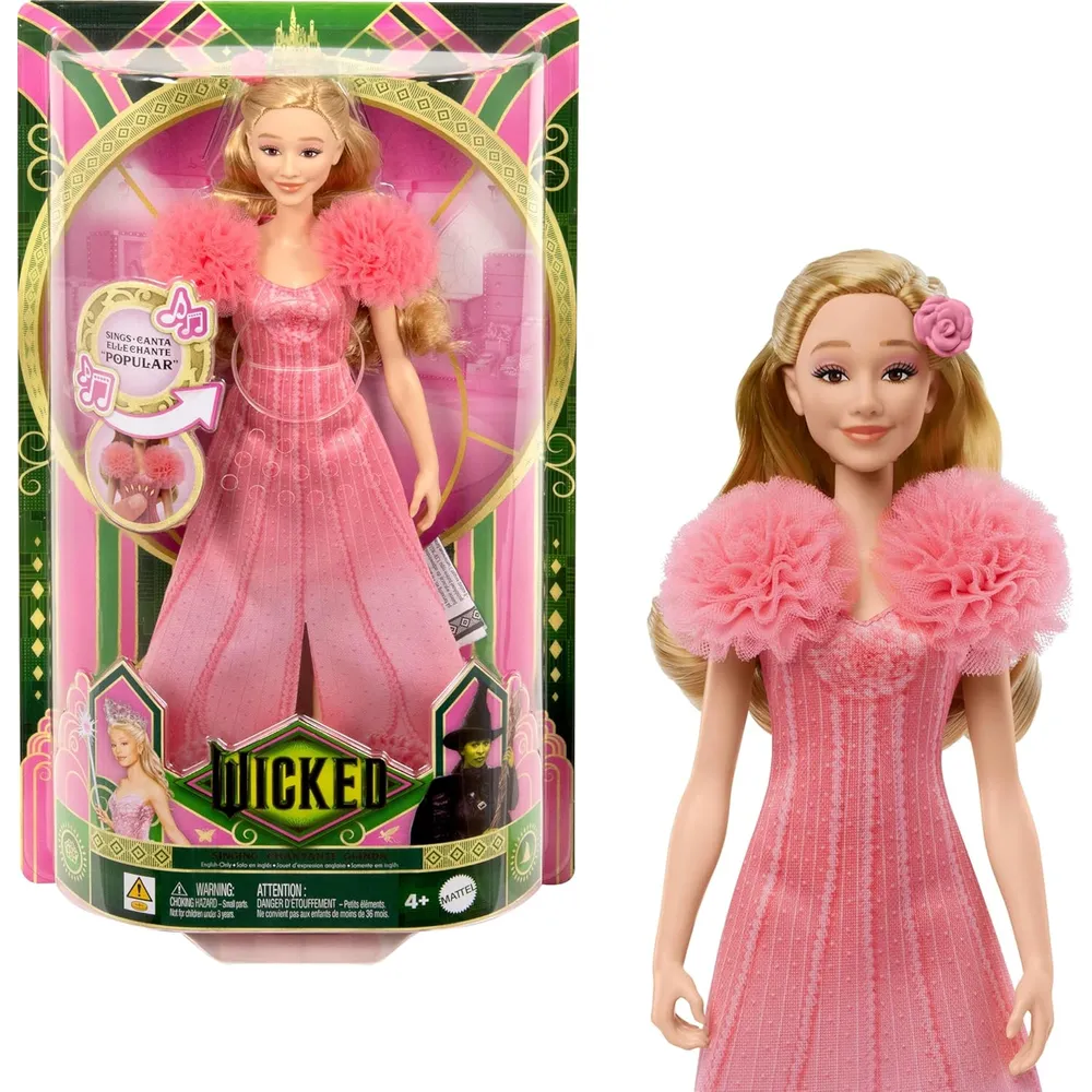 MUÑECA GLINDA CANTA "POPULAR" CON ATUENDO EXTRAÍBLE