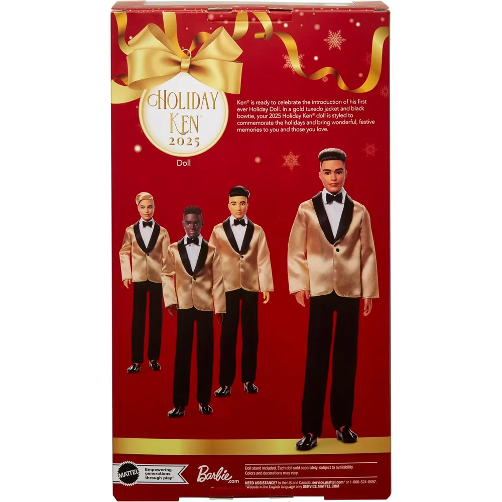 KEN BARBIE SIGNATURE HOLIDAY 2025 RUBIO TRAJE DORADO
