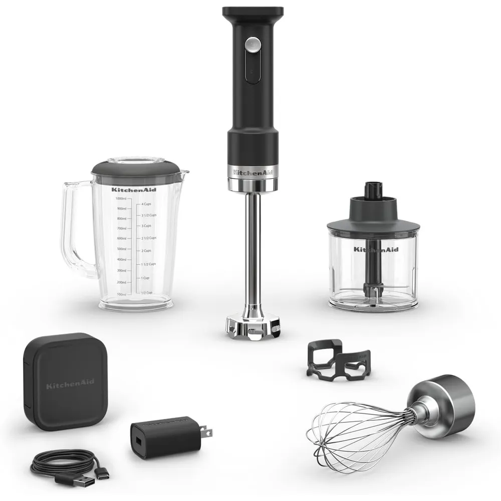 KITCHENAID, BATIDORA DE MANO INALÁMBRICA GO CON ACCESORIOS | NEGRO