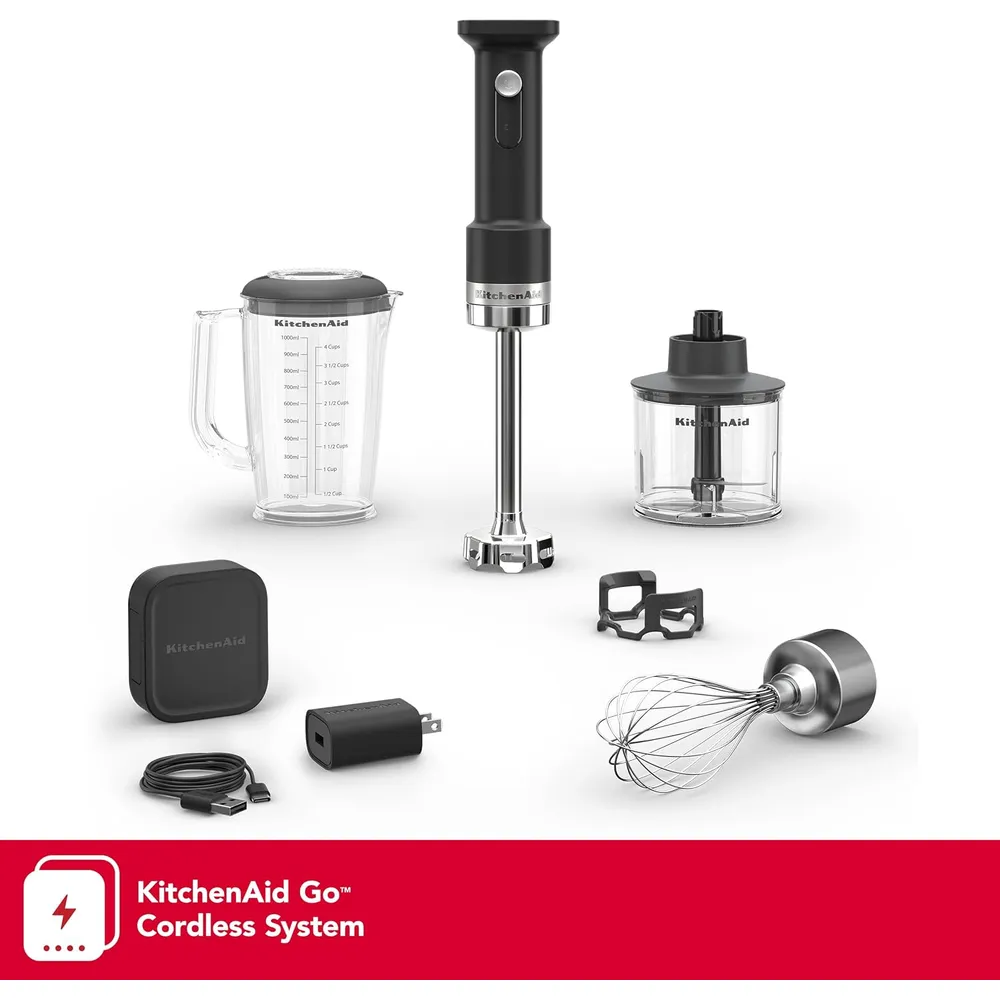 KITCHENAID, BATIDORA DE MANO INALÁMBRICA GO CON ACCESORIOS | NEGRO