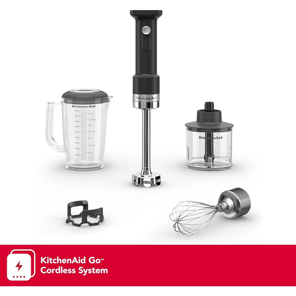 KITCHENAID, BATIDORA DE MANO INALÁMBRICA GO CON ACCESORIOS| NEGRO