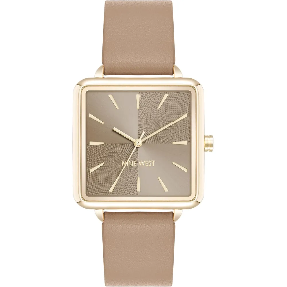 Nine West NW/2670GPWT reloj para dama con correa elegante | 31 mm - Beige Bronceado