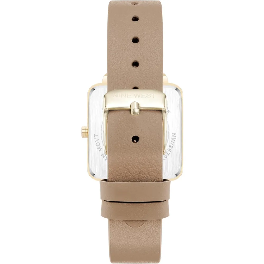 Nine West NW/2670GPWT reloj para dama con correa elegante | 31 mm - Beige Bronceado