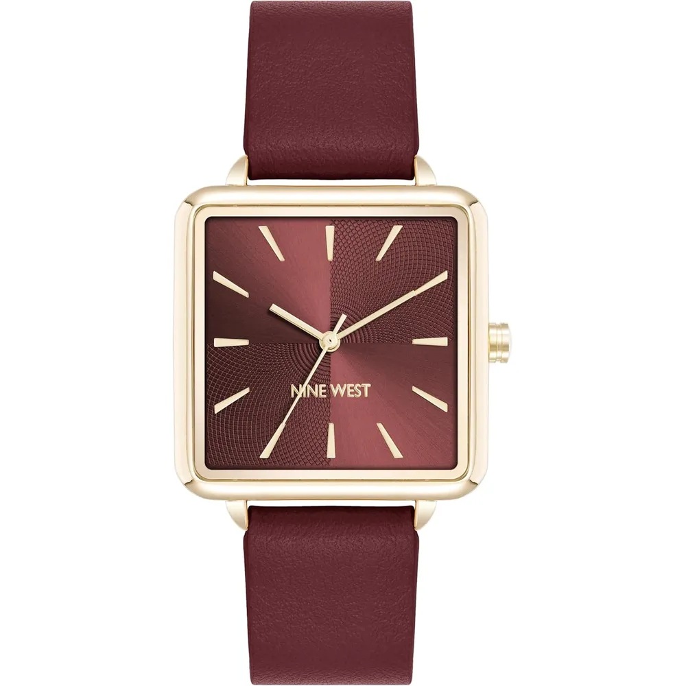 Nine West NW/2670GPWT reloj para dama con correa elegante | 31 mm - Borgoña