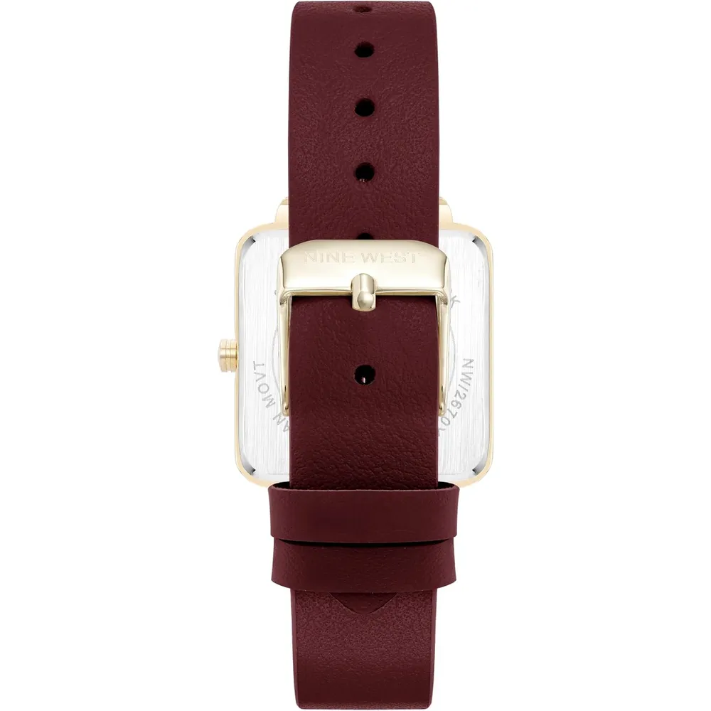 Nine West NW/2670GPWT reloj para dama con correa elegante | 31 mm - Borgoña
