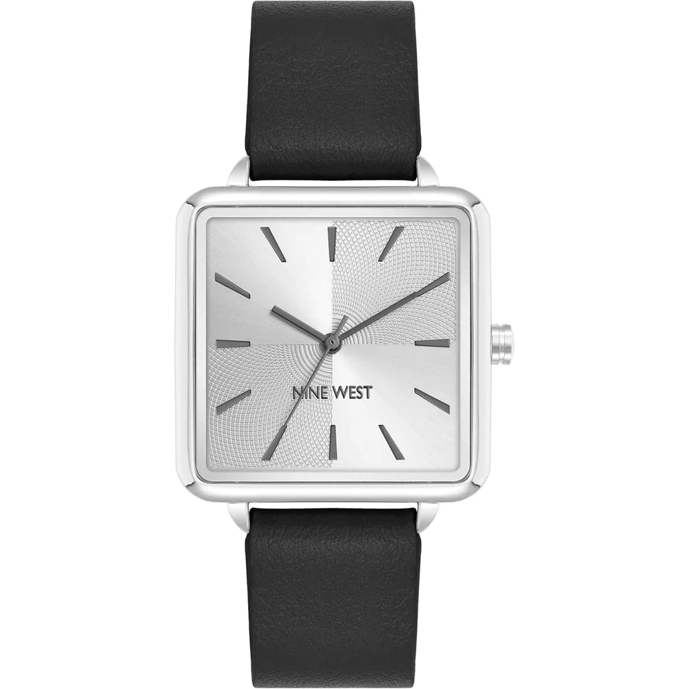 Nine West NW/2670GPWT reloj para dama con correa elegante | 31 mm - Plata/Negro