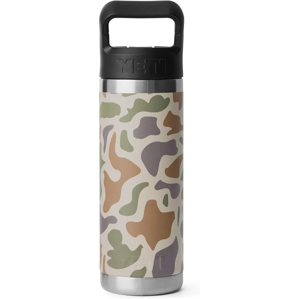 YETI Botella Rambler con Tapa de Cañita de 18 oz | Camuflaje