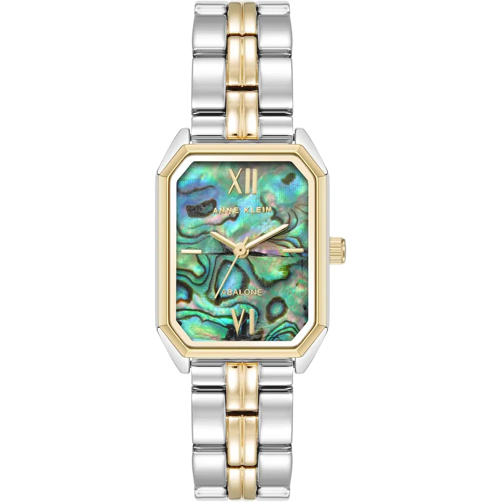 Anne Klein AK/3774BKGB reloj femenino con brazalete | 24 mm - Plata/Oro/Abalone