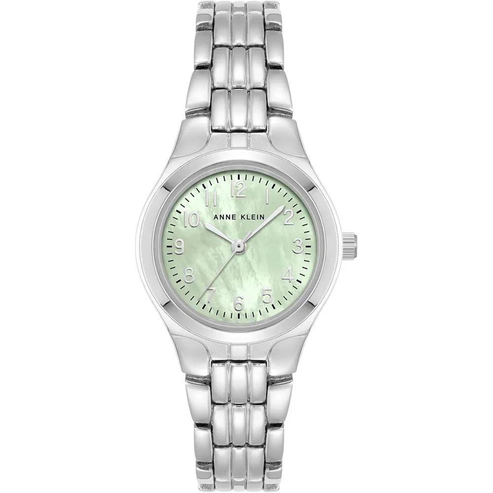 Anne Klein 10/5491SVTT reloj para mujer con diseño tipo pulsera | 27 mm - Plata/Verde Menta