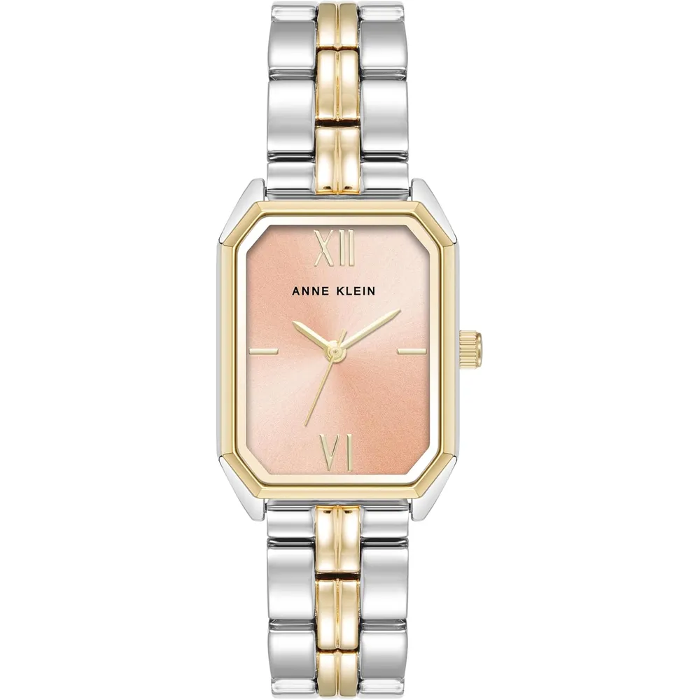 Anne Klein AK/3774BKGB reloj femenino con brazalete | 24 mm - Plata/Oro/rosa salmón