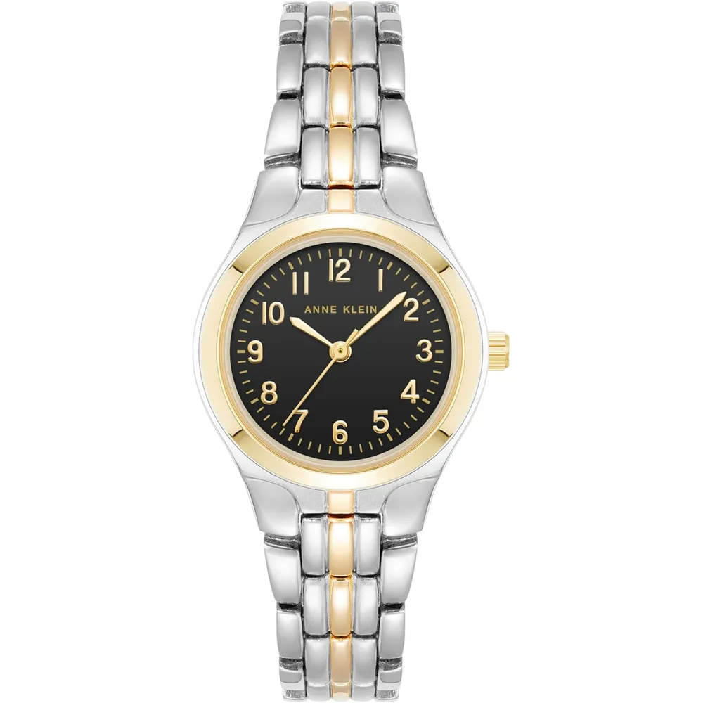 Anne Klein 10/5491SVTT reloj para mujer con diseño tipo pulsera | 27 mm - Negro/Oro/Plateado