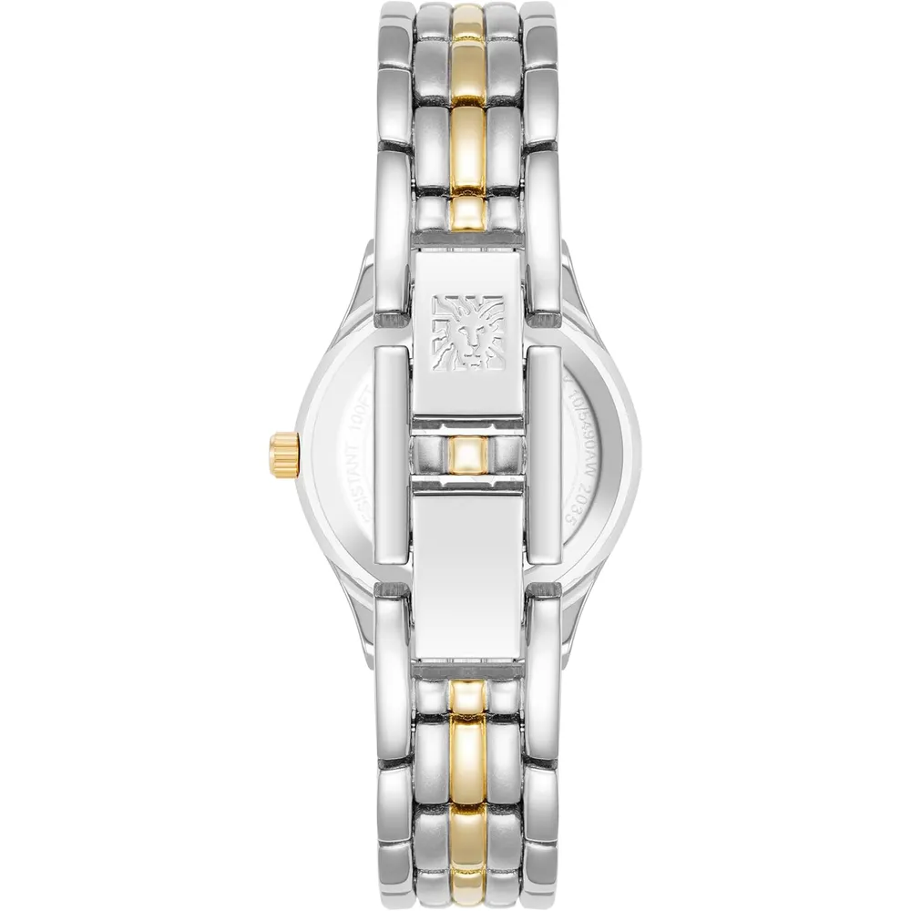 Anne Klein 10/5491SVTT reloj para mujer con diseño tipo pulsera | 27 mm - Negro/Oro/Plateado