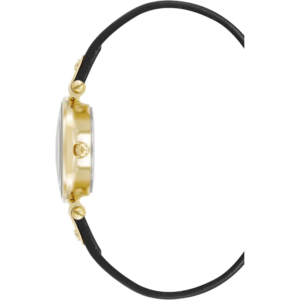 Anne Klein 109442CHHY reloj para mujer con correa de cuero | 45 mm - Negro/Borgoña