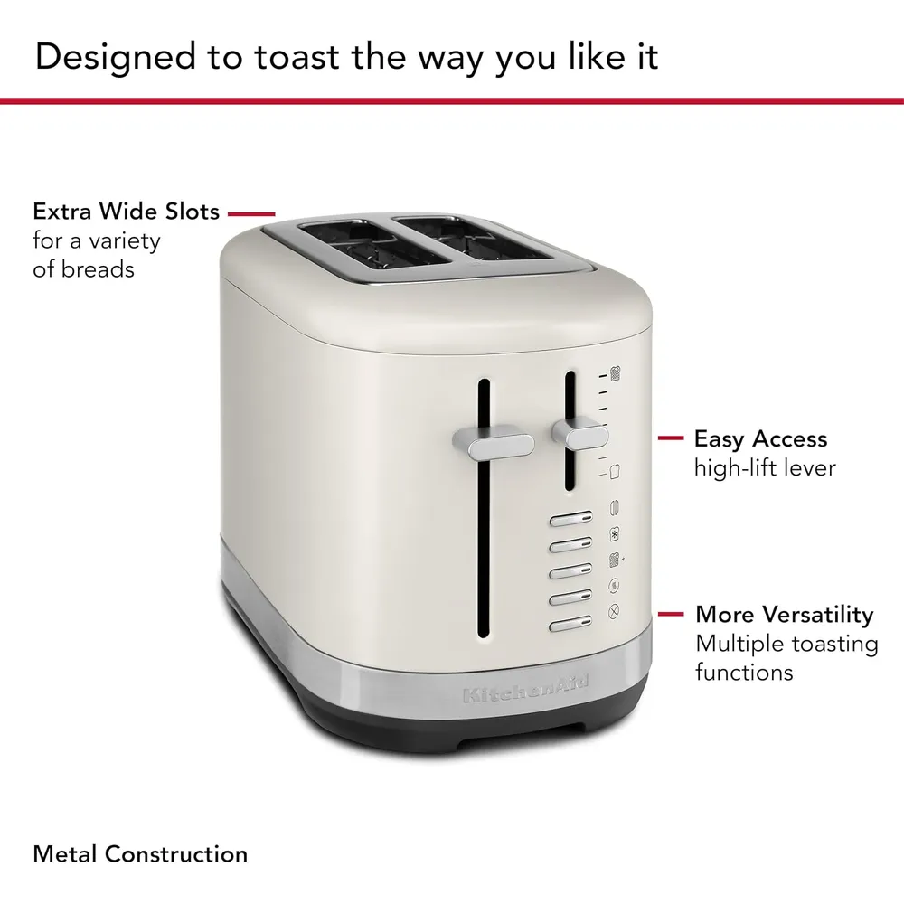 KITCHENAID KMT2109, TOSTADORA 2 REBANADAS | BLANCO PORCELANA
