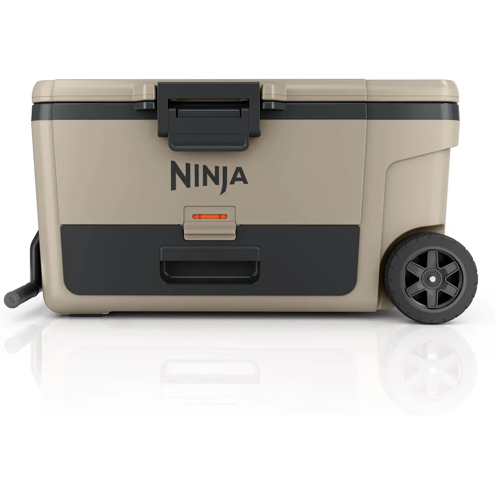 Ninja nevera portátil Frostvault FB265CS, con ruedas y cajón seco, 65 qt / 61,5 L | Beige Abedul