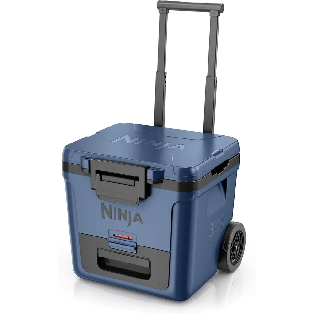 Ninja nevera portátil Frostvault FB230BL, con ruedas y cajón seco, 30 qt / 28,4 L | Lakeshore Blue