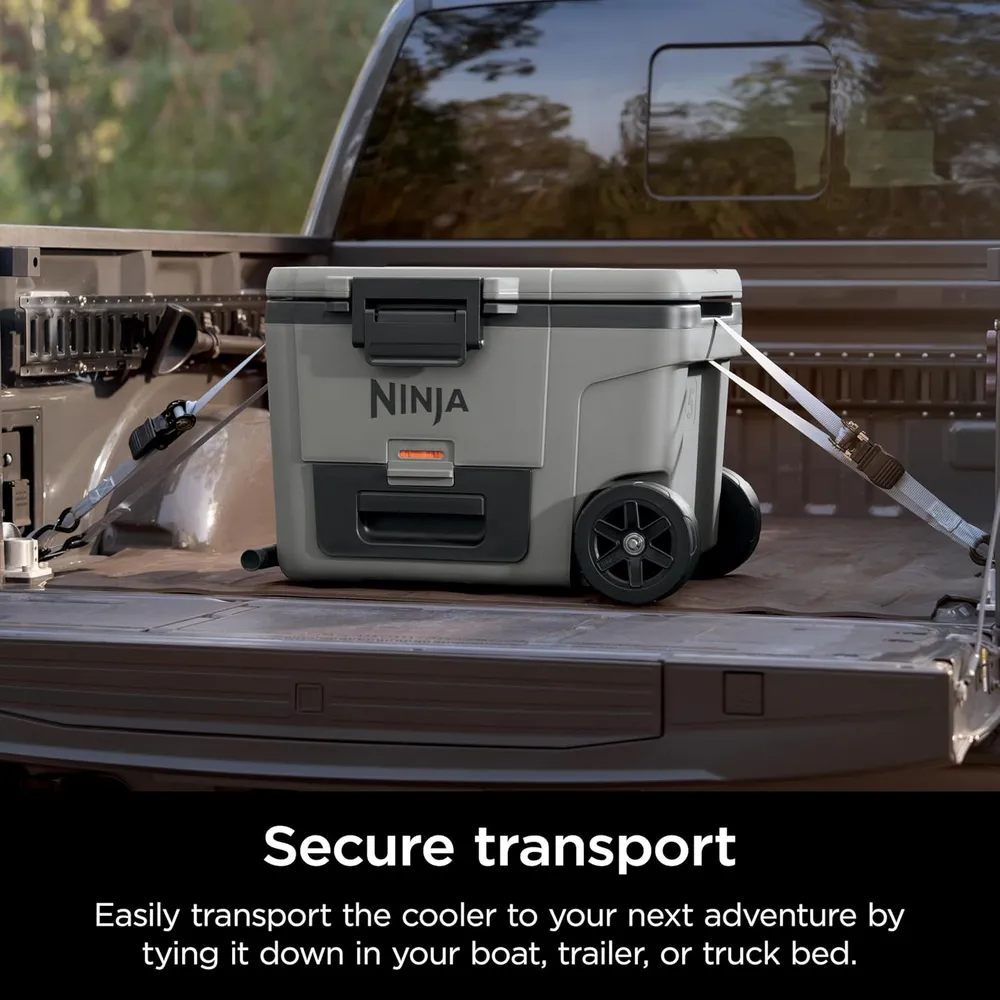 Ninja nevera portátil Frostvault FB245GY, con ruedas y cajón seco, 45 qt / 42,6 L | Gris