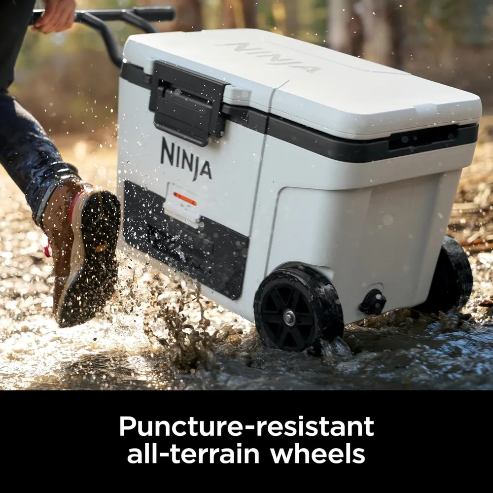 Ninja nevera portátil Frostvault FB245WH, con ruedas y cajón seco, 45 qt / 42,6 L | Blanco
